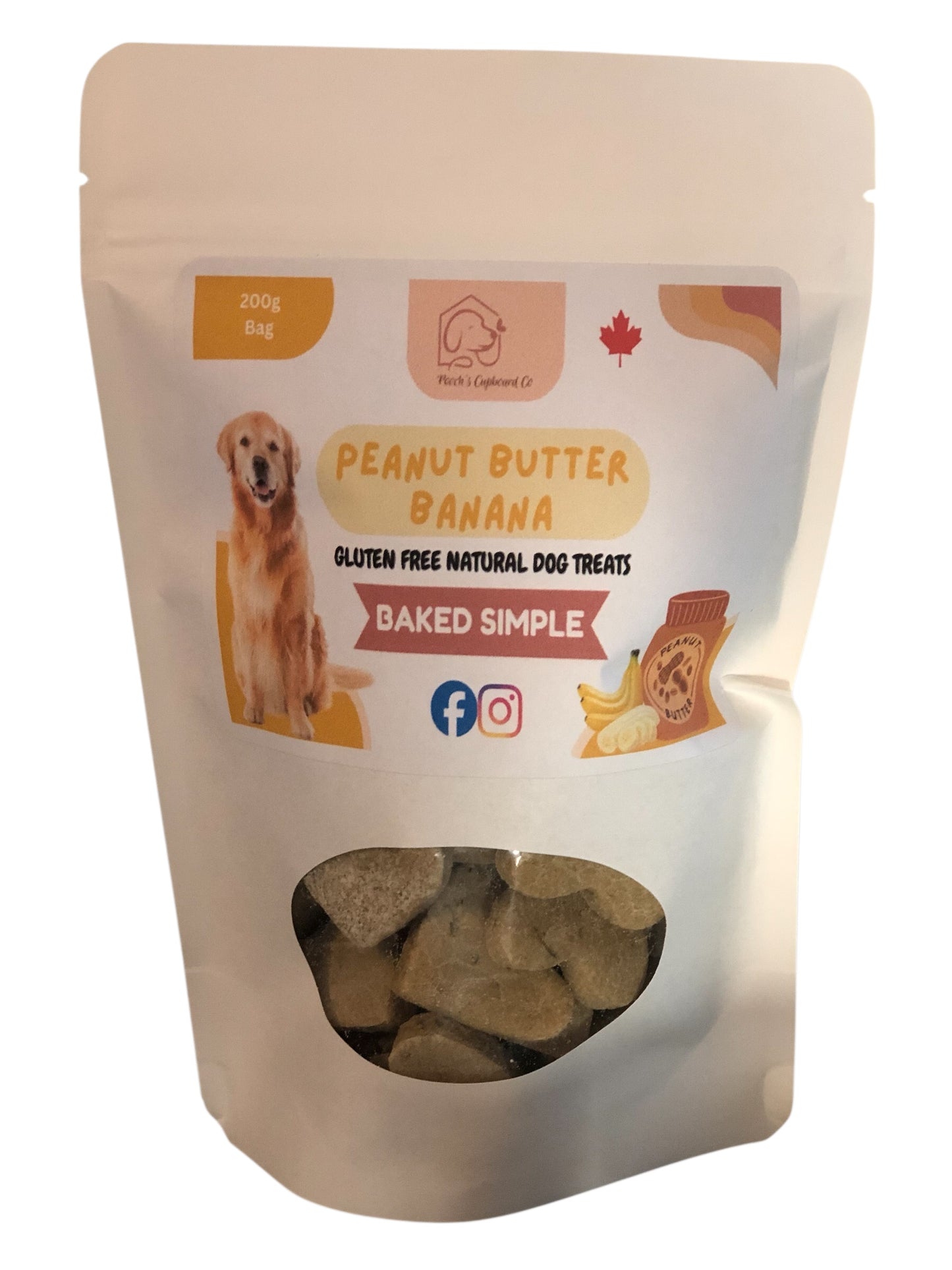 Peanut Butter & Banana Gluten-free Dog Treats