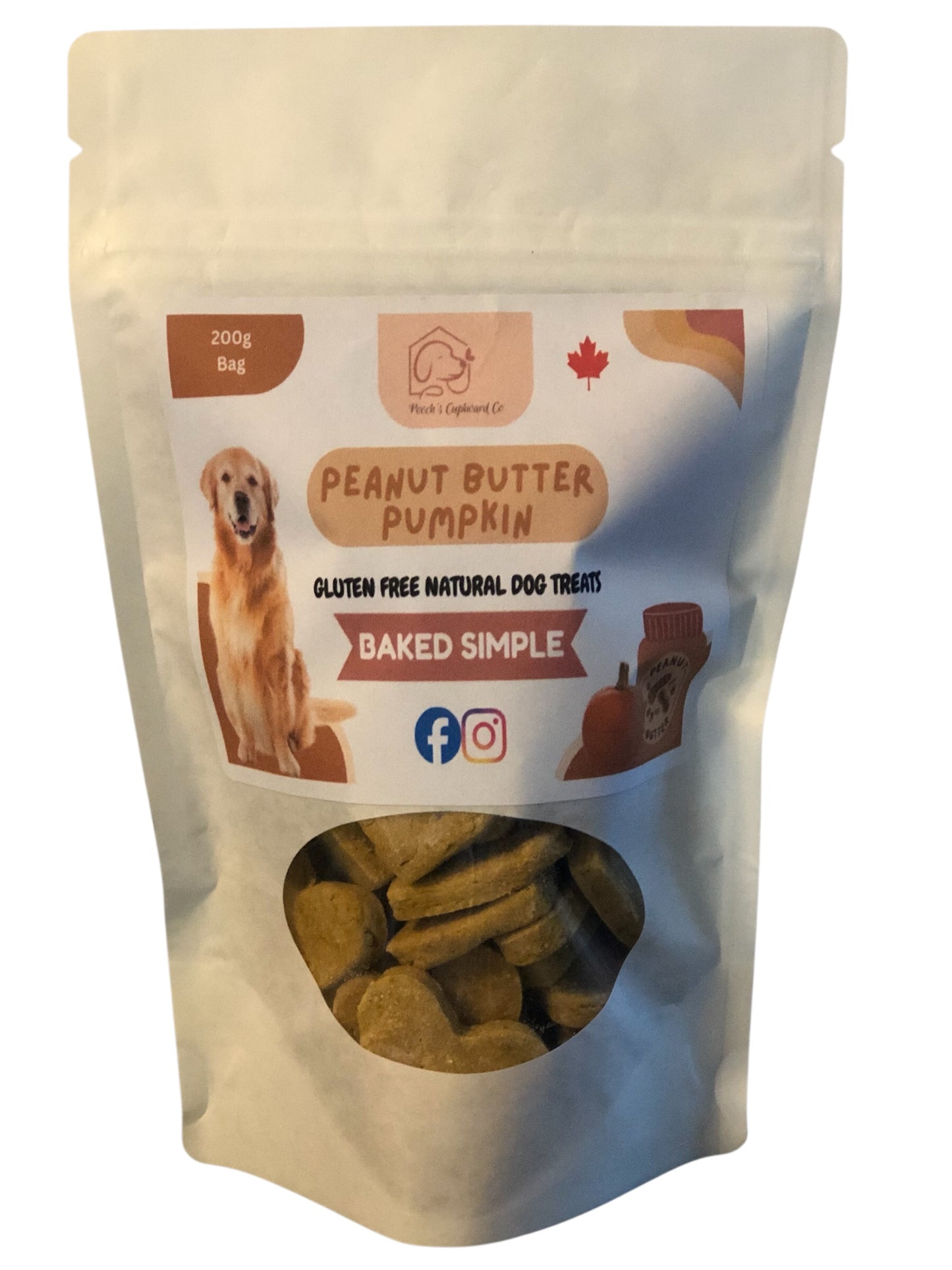 Pumpkin & Peanut Butter Gluten-free Dog Treats