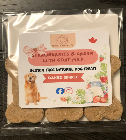 Strawberries & Cream with Goat’s Milk Gluten-Free Dog Treats