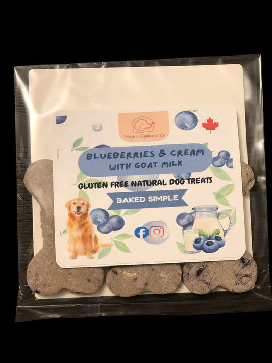 Blueberries & Cream with Goat’s Milk  Gluten-free Dog Treats